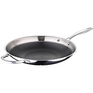 MasterPRO BERGNER Hi-Tech 3 | Wok da cucina 28 cm | Acciaio inossidabile con texture a nido d'ape | Rivestimento a 3 strati | Utensili da cucina | Adatto a tutti i tipi di cucina