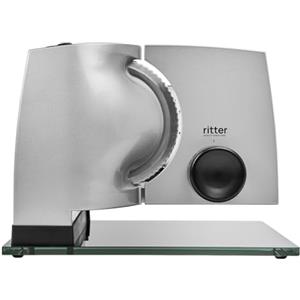 ritter 1, affettatrice elettrica con motore ECO, made in Germany, 65 W, Metallo, Argento Metallico