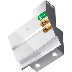 CIARRA CBCW6736N Classe A Cappa Aspirante 60 cm 750m³/h Filtro Carboni Attivi CBCF003 Pannello Touch Aspiratore 3 velocità Cappa a Parete Vetro Bianco