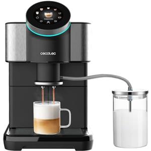 Cecotec Macchina da Caffè Superautomatica Touch Cremmaet Spin. 1450W, 15Bar, Schermo TFT, Sistema Thermoblock, Pulizia Automatica, Serbatoio da 290g di Chicchi di Caffè, 1,5L di Acqua e 600ml di Latte