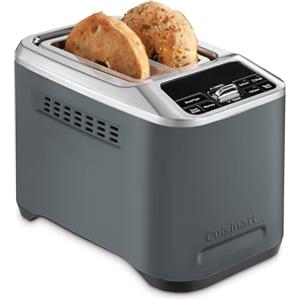 Cuisinart Smart Elite Tostapane a 2 Fette | Fessure Extra Lunghe |QuickView™ | Bagel, Fetta Singola & Scongelamento | Boost Tostatura +30sec | Vassoio Rimovibile | Finitura in Acciaio Inox Denim