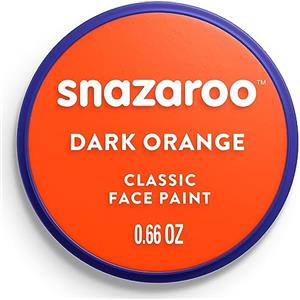 Snazaroo - Pittura Per Viso e Corpo, Trucchi da Viso per Travestimenti, per Bambini e Adulti, 18ML, Colore Arancione Scuro
