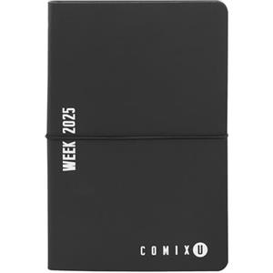 COMIX U, Medium - Agenda 2025 Settimanale 12 Mesi, Con Calendario, Planner, Spazio Per Note E Appunti - Cm 11,8x18h, Nero/Bianco