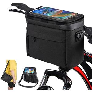 flintronic Borsa da Manubrio con Touch Screen, Borsa Manubrio Bici MTB Impermeabile, Borsa da Bicicletta, Borse Bici Anteriore con Tasca in Rete per Bici MTB Scooter