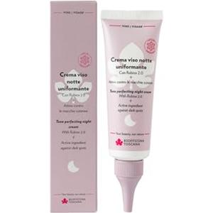 Biofficina Toscana Crema viso notte uniformante, 50 ml - Trattamento notte nutriente con attivi antimacchie per pelle uniforme - Con Rubiox® 2.0, fiori di margherita selvatica e fico d'India