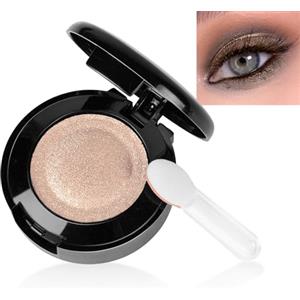 LOPHE Ombretto Occhi, Ombretto Glitterato Marrone chiaro, Eyeshadow Polvere a Lunga Durata con Specchio e Pennello, Intenso e Superpigmentato per Color Lovers#06 (1.5g)