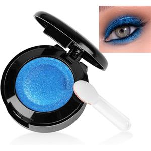 LOPHE Ombretto Occhi, Ombretto Glitterato Blu Oceano, Eyeshadow Polvere a Lunga Durata con Specchio e Pennello, Intenso e Superpigmentato per Color Lovers#08 (1.5g)
