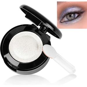 LOPHE Ombretto Occhi, Ombretto Glitterato Bianco, Eyeshadow Polvere a Lunga Durata con Specchio e Pennello, Intenso e Superpigmentato per Color Lovers#01