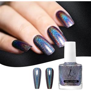 LOPHE Smalto per Unghie Glitter, Shine Bright Smalto Olografico, Shine Smalto Unghie Resistente e Non Sbava, Nail Polish con Manicure Effetto Cangiante, per Salone Unghie(10ML)