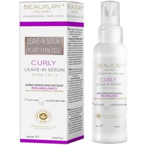 Beauxury Milano Curly Leave In Serum per Capelli Ricci Definiti con Effetto Naturale, Siero Azione Anticrespo e Anti-Age con Staminali Vegetali, Termoprotettore Nutriente da 100 ml