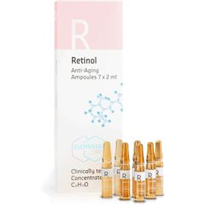Elemental Care Fiale Retinolo 7x2ml - Siero Viso Antirughe, Illuminante Anti Età e Anti Macchie con Oli Naturali e Bidens Pilosa - Trattamento Intensivo Rigenerante Idratante