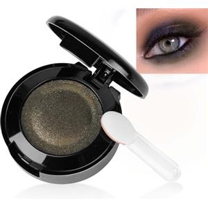 LOPHE Ombretto Occhi, Ombretto Glitterato Marrone scuro, Eyeshadow Polvere a Lunga Durata con Specchio e Pennello, Intenso e Superpigmentato per Color Lovers#04