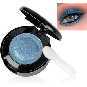 LOPHE Ombretto Occhi, Ombretto Glitterato Blu Scuro, Eyeshadow Polvere a Lunga Durata con Specchio e Pennello, Intenso e Superpigmentato per Color Lovers#09 (1.5g)