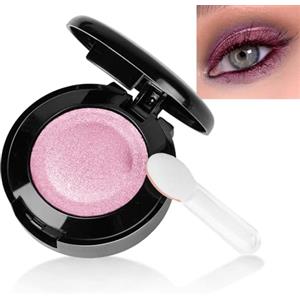 LOPHE Ombretto Occhi, Ombretto Glitterato Rosa Laccato Scintillante, Eyeshadow Polvere a Lunga Durata con Specchio e Pennello, Intenso e Superpigmentato per Color Lovers#11