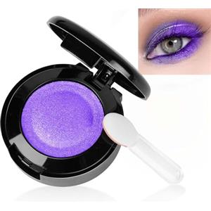 LOPHE Ombretto Occhi, Ombretto Glitterato Viola, Eyeshadow Polvere a Lunga Durata con Specchio e Pennello, Intenso e Superpigmentato per Color Lovers#10