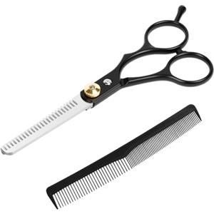 LOPHE Forbici da Parrucchiere, 2Pcs 5,7 Pollici Kit Forbici per Capelli, Forbici Sfoltire & Pettine Capelli, Kit Barbiere per Taglio di Capelli da Fai da te/Casa/Barbiere