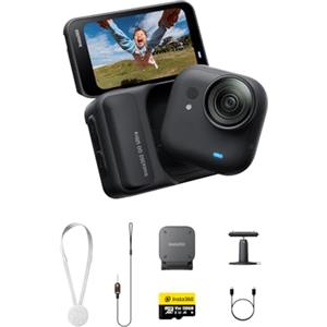 Insta360 GO Ultra Pack Base Nero Notte- action cam mini 4K a mani libere, indossabile, superba in bassa luce, montala ovunque, stabilizzazione FlowState, 200 min di carica, impermeabile 10m