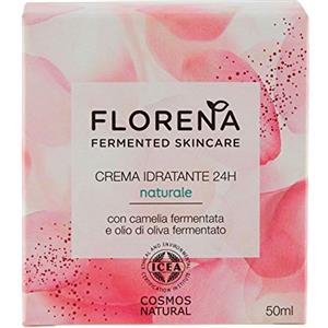 FLORENA Fermented Skincare Crema idratante 24h naturale, Crema viso a base di camelia e olio di oliva naturali, Crema giorno vegan leggera e ad assorbimento rapido, 50 ml
