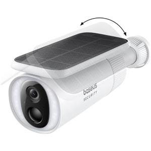 Baseus Security S1 - Telecamera di sorveglianza per esterni, a energia solare, senza fili, con sistema di monitoraggio della luce solare, 145 gradi, IP67, telecamera Wi-Fi per esterni con pannello
