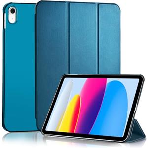 4UBonLife Custodia Per iPad 11ª Generazione A16 11 Pollici 2025, iPad 10ª Generazione10,9 Pollici 2022, Cover Protettiva Sottile e Leggera con Retro Rigido Traslucido Guscio Cover, Blu Pavone