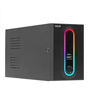 Noua Zeus 1200VA RGB Gruppo di Continuità per Computer PC UPS Line Interactive 1200VA / 720 Watt, AVR, 4 Uscite Schuko, Porta di Ricarica USB 5V/2A