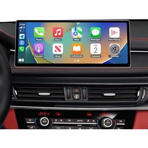 Road Top Carplay Autoradio, 12,3 pollici Ultra stretto Car Touchscreen per BMW X5 X6 Serie F15/F16 con EVO sistema (2016-2019 anno), Autoradio con Cornice Stretta per Apple Carplay/Android Auto