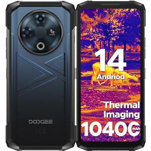 DOOGEE Fire 6 Termocamera Smartphone Rugged 16(6+10) GB RAM + 256GB ROM, 10400 mAh 6.56" HD Smartphone 50MP Android 14 Telefono Indistruttibile, Triplo Slot Schede, IP68/IP69K/OTG/GPS Blu