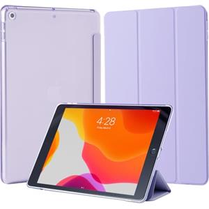 4UBonLife Custodia per iPad 9a/8a/7a Generazione 10,2 Pollici 2021/2020/2019, Smart Cover Protettiva Rigida Custodia Sottile e Leggero con Retro Traslucido per iPad 7/8/9, Viola Chiaro