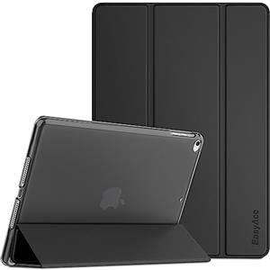EasyAcc Cover Custodia Compatibile con iPad 9.7 2018 iPad 6 Gen /2017 iPad 5 Gen, iPad Air 1/2, Custodia Protettiva Tripla Ultra Sottile Leggera con Retro Smart Cover per iPad 9.7, nero
