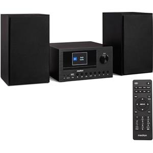MEDION P85003 Micro Audio System Sistema Compatto (Radio Internet, Dab+, Radio PLL FM, Bluetooth, connessione USB, AUX, 2x150 W), Nero