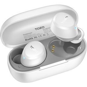 TOZO A1 2024 Novità Cuffie Bluetooth 5.3 con ORIGX Acustica 30 Ore Riproduzione EQ Regolazione Ultraleggero USB Tipo C IPX5 Bianco