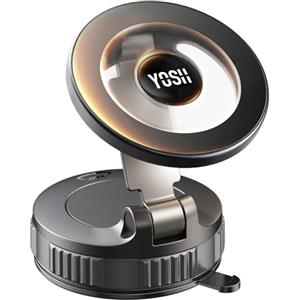 YOSH Sottovuoto Porta Cellulare Auto Magnetico, Nuovo per Magsafe Supporto Telefono Auto con Ventosa in TPU Aggiornata per iPhone 17 16 15 14 13 12 Samsung Pixel
