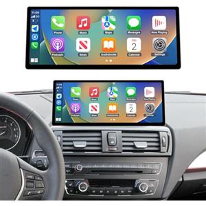 Ninetom Autoradio touchscreen da 12,3 pollici per BMW Serie 1 E81/E82/E87/E88 2008-2012 con sistema CIC, supporta Apple CarPlay/Android Auto/Mirrorlink/Navigazione, aggiornamento autoradio