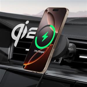 Spigen OneTap Pro 4 MagFit Qi2 15W Caricatore Wireless Auto MagSafe, Porta Cellulare Auto Magnetico, Supporto Telefono Auto Ricarica Wireless Compatibile con iPhone 17 16 15 14 13 12 - Clip Airvent