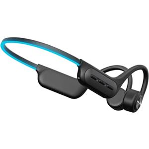 SAIET - Cuffie Conduzione Ossea Bluetooth - Auricolari Running e Piscina Waterproof - 6h di Ascolto Musica - Impermeabili con Fascia Luminosa - Nero