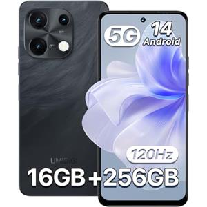 UMIDIGI Note 100 5G Smartphone, Android 14, 6.8" HD+ 120Hz Telefono Cellulare, 16GB+256GB/TF 1TB, Dual SIM/50MP+16MP/5000mAh/Face ID/GPS