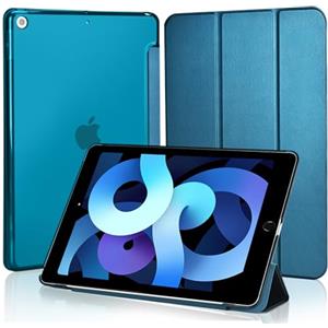 4UBonLife Custodia per iPad 9a/8a/7a Generazione 10,2 Pollici 2021/2020/2019, Cover Protettiva Rigida, Copertina Sottile e Leggero con Retro Traslucido per iPad 7/8/9 Gen, Blu Pavone