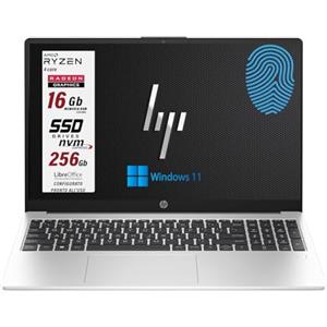 HP 255 G10 Notebook portatile Silver, AMD Ryzen 3 7330 4 core 4.3 Gghz, RAM 16GB, SSD PCi 256GB, display FHD 15.6, Tastiera retroilluminata, Fingerprint, Wi-fi 6, usb, Win 11 Pro, pronto all'uso, ita