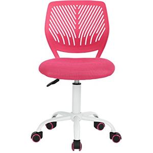 Homy Casa Sedia da scrivania girevole regolabile sedia da ufficio sedia ergonomica senza bracciolo, Rosa