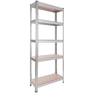 AREBOS - Scaffale per carichi pesanti | in metallo | 75 x 30 x 180 cm | portata 350 kg | montaggio semplice grazie al sistema a incastro e senza viti