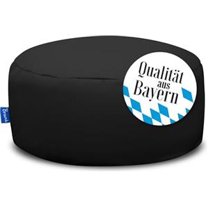 Bruni - Pouf rotondo, per interni ed esterni, ideale come poggiapiedi, per yoga o meditazione, taglia M, colore nero