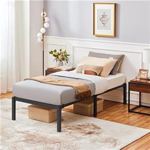 Yaheetech Rete Letto Singolo in Metallo 36,5 cm Senza Testiera per Camera da Letto in Ferro Battuto Moderno 90 x 200 cm