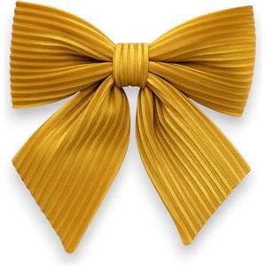Generico Fiocco di Natale in Velluto Oro 22 cm Decorazione Elegante con Effetto Rigato, Fiocco Dorato per Albero, Ghirlande, Pacchi Regalo e Addobbi Natalizi Tessuto Morbido e Lussuoso, Stile Premium