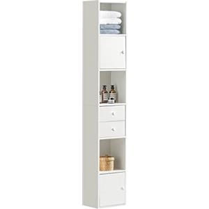 SoBuy Armadio Colonna salvaspazio Mobiletto salvaspazio Scaffale Alto Cassettiera Bagno Mobiletto Bagno STR10-W