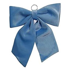 Generico Fiocco in Velluto Imbottito Nascita Decorazione Celeste per Neonato Fuori Porta 60cm Coccarda Gigante Baby Shower, Battesimo, Cicogna per Culla Lettino