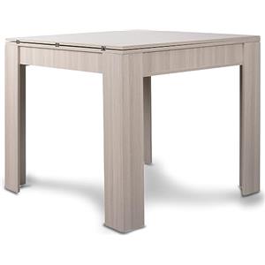 BAKAJI Tavolo Quadrato Allungabile 90x90 cm, Apertura a Libro, Design Moderno Ribaltabile, Apribile 4-8 Posti, Ideale per Sala Pranzo, Soggiorno, Cucina, Arredamento Interno (Tortora)