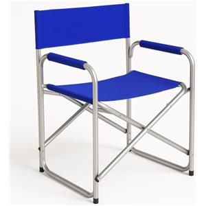 BAKAJI Sedia Regista Pieghevole Modello Elite Struttura in Alluminio e Tessuto textilene Spiaggia Campeggio Blu (Blu)