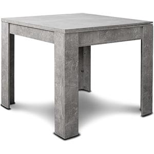BAKAJI Tavolo Quadrato Allungabile 90x90 cm, Apertura a Libro, Design Moderno Ribaltabile, Apribile 4-8 Posti, Ideale per Sala Pranzo, Soggiorno, Cucina, Arredamento Interno (Grigio Cemento)