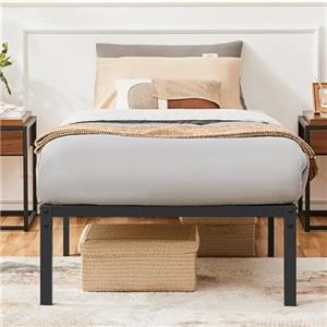 Yaheetech Rete Letto Singolo in Metallo 36,5 cm senza Testiera per Camera da Letto in Ferro Battuto Moderno 90 x 190 cm