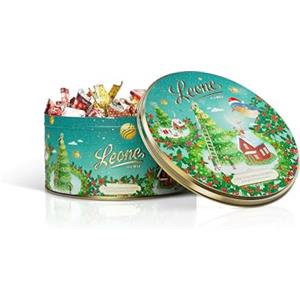 Pastiglie Leone Leone dal 1857 - Latta Cappelliera Leone - Cioccolatini Assortiti - Idea Regalo Gourmet Senza Glutine - 1 Latta da 450g - Dolci Scrigni Incantati - Natale